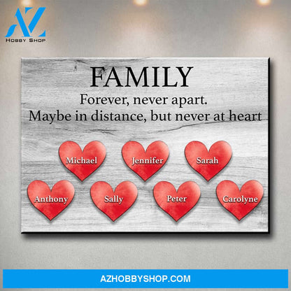 Family Distance Heart Premium Canvas