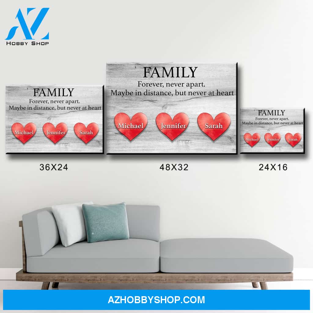 Family Distance Heart Premium Canvas