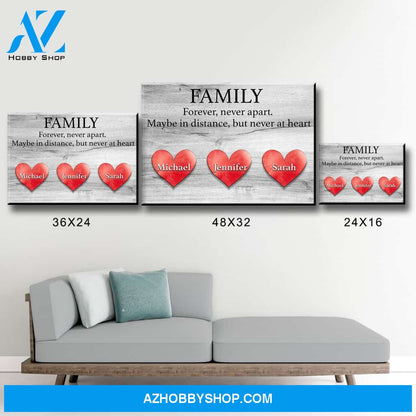 Family Distance Heart Premium Canvas