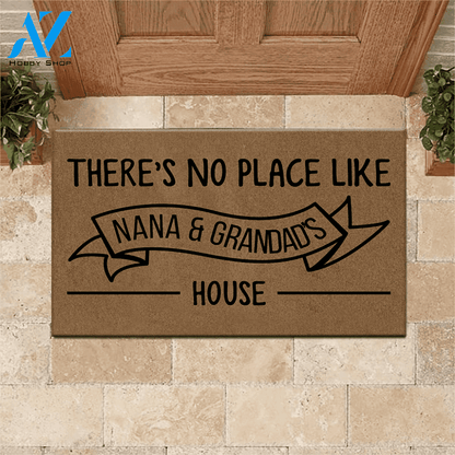Family Doormat Customized There's No Place Like Nana & Grandad's House | Welcome Mat | House Warming Gift