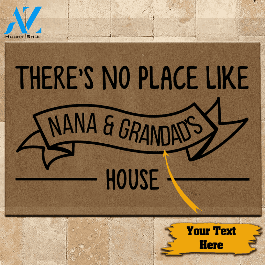 Family Doormat Customized There's No Place Like Nana & Grandad's House | Welcome Mat | House Warming Gift