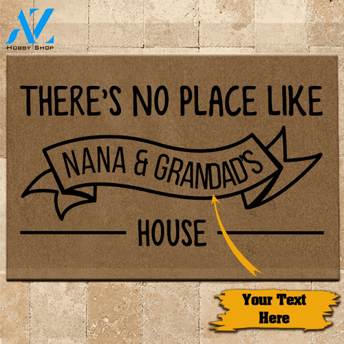 Family Doormat Customized There's No Place Like Nana & Grandad's House | Welcome Mat | House Warming Gift