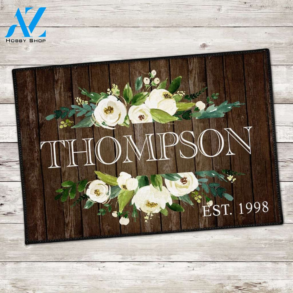 Family Established Door Mat, Welcome Mat,  Custom Doormat DM12 All Over Printed (6228)