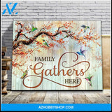 Family Gathers Here Hummingbird Wall Art Canvas