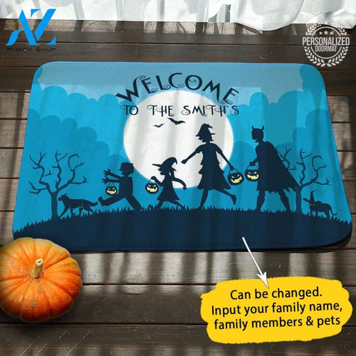 Family Halloween Personalized Doormat