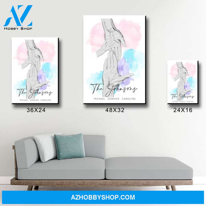Family Hands Multi-Name Premium Canvas