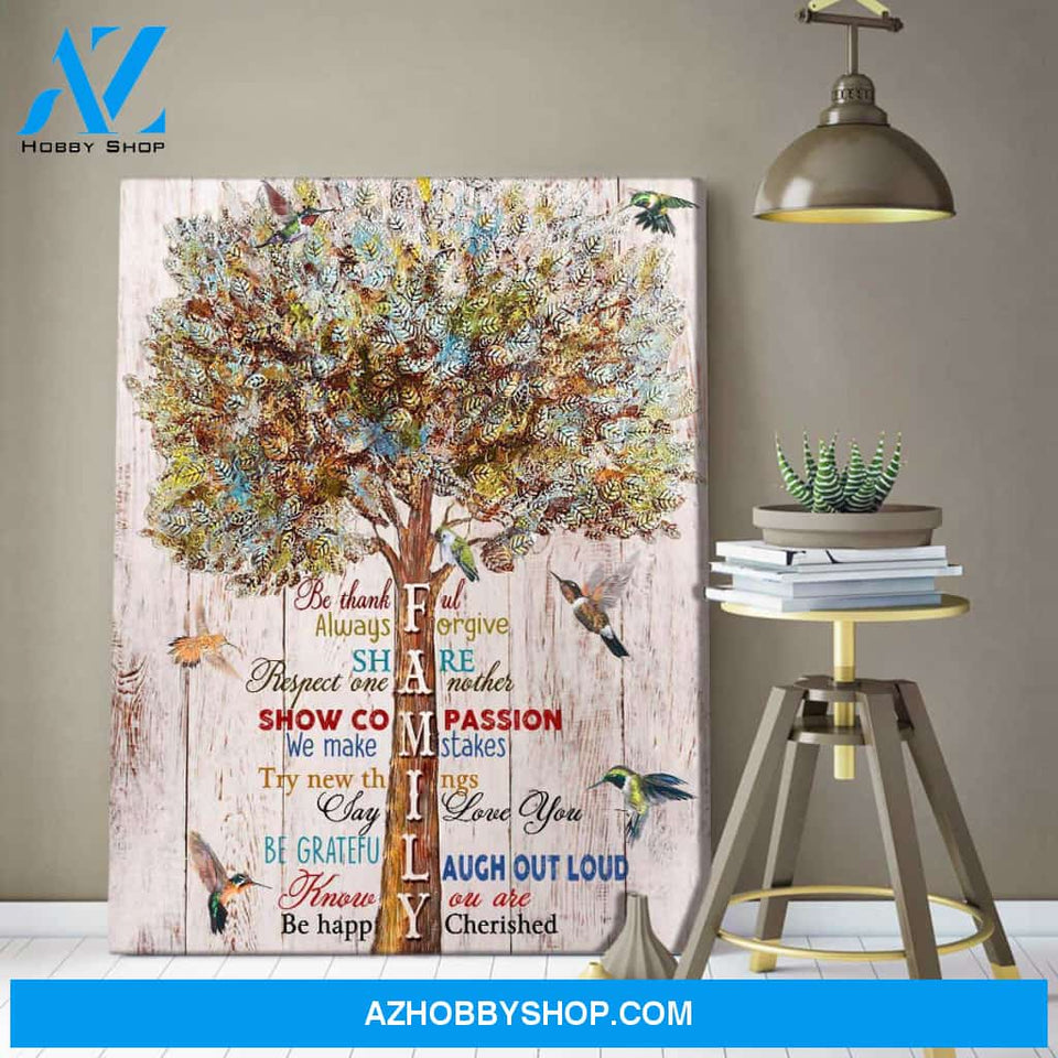 Family Hummingbird Canvas Wall Art, Wall Decor Visual Art