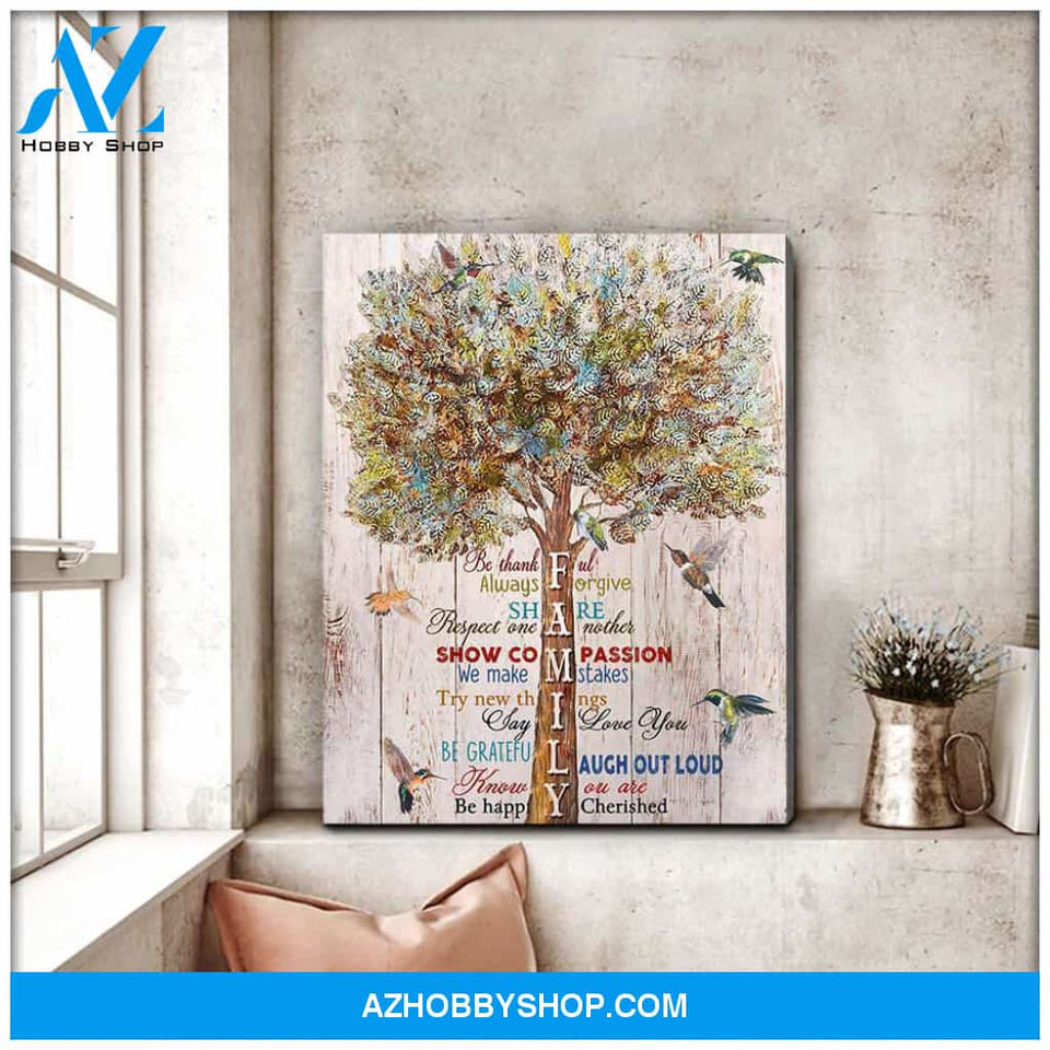 Family Hummingbird Canvas Wall Art, Wall Decor Visual Art