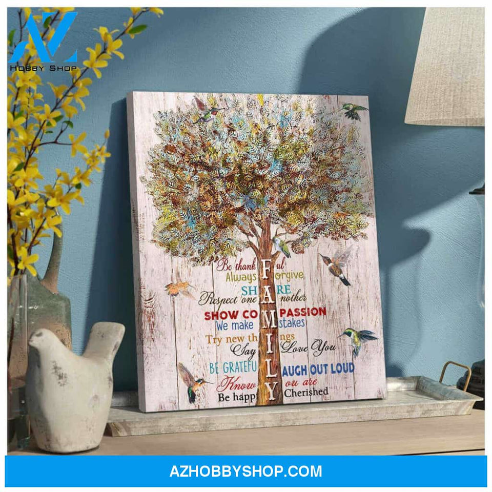 Family Hummingbird Canvas Wall Art Decor