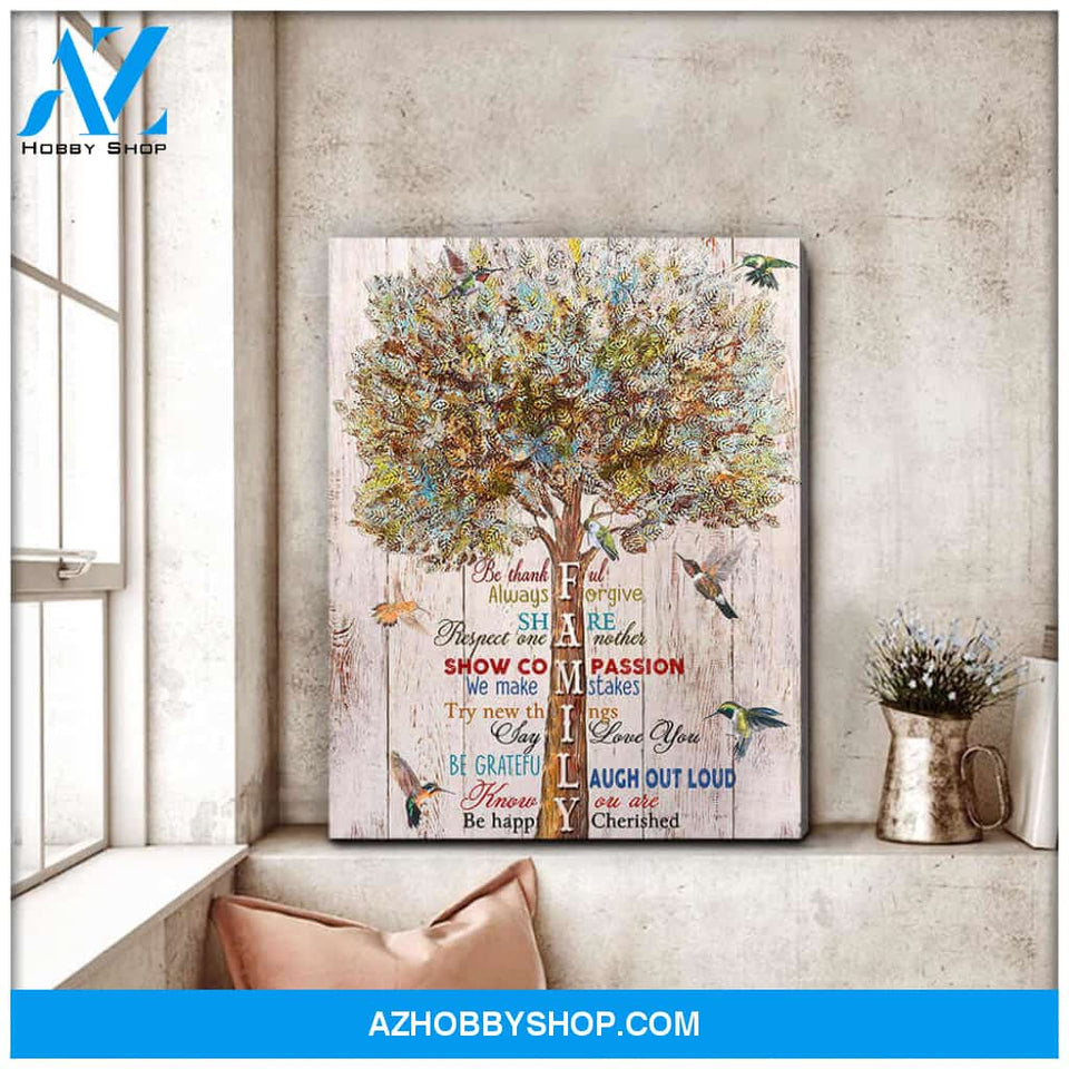 Family Hummingbird Canvas Wall Art Decor