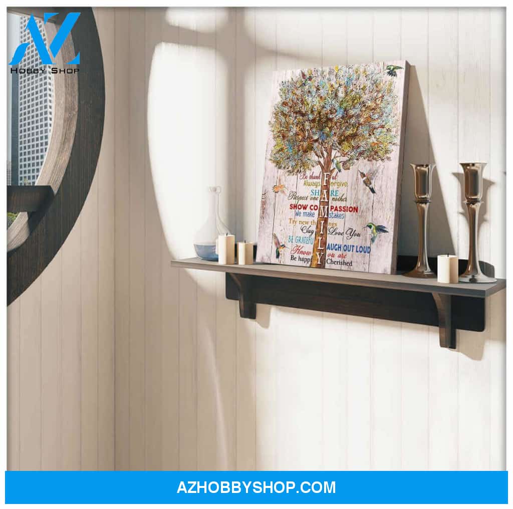 Family Hummingbird Canvas Wall Art Decor