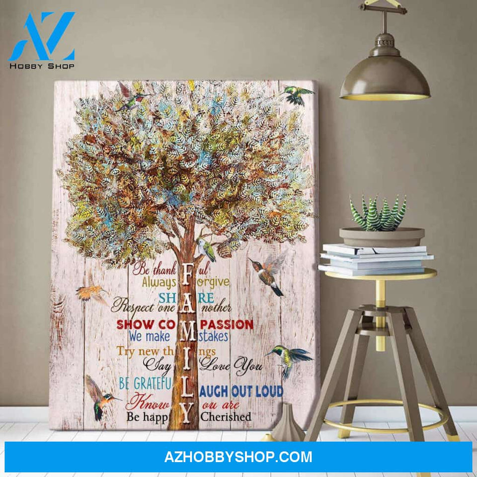 Family Hummingbird Canvas Wall Art Decor