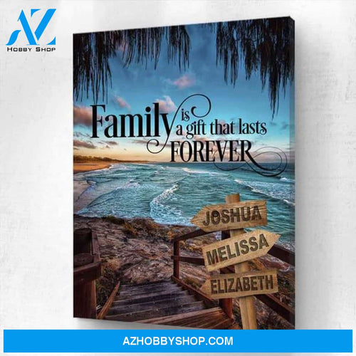 Family Is a Gift That Lasts Forever - Sunny Springs Traveler Personalized Photo Memorial Canvas, Canvas Wall Art Gift for Family