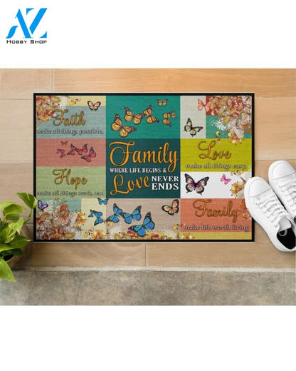 Family Love Doormat Welcome Mat Housewarming Gift Home Decor Funny Doormat Gift For Friend Gift For Family Birthday Gift