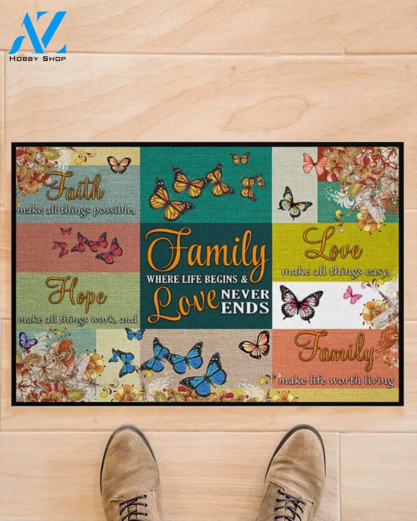Family Love Doormat Welcome Mat Housewarming Gift Home Decor Funny Doormat Gift For Friend Gift For Family Birthday Gift