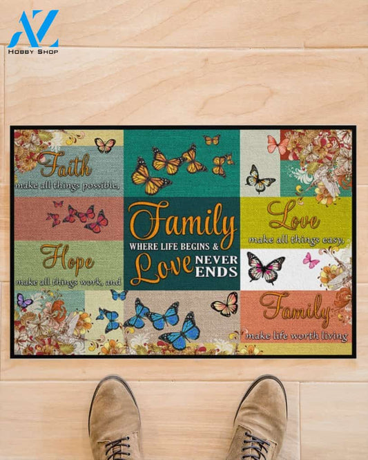Family Love Doormat Welcome Mat Housewarming Gift Home Decor Funny Doormat Gift For Friend Gift For Family Birthday Gift
