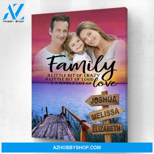 Family Love- Sunset Bay Traveler Personalized Photo Memorial Canvas, Canvas Wall Art Gift for Family
