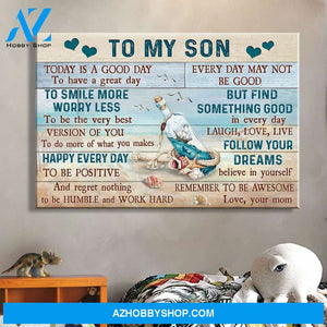 Family - Mom to son - Find something good in every day - Landscape Canvas Prints, Wall Art
