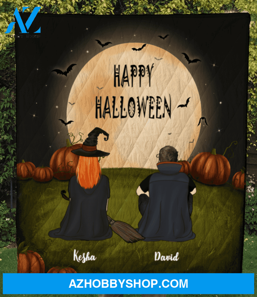 Family on Halloween Day - Halloween Quilt Blanket
