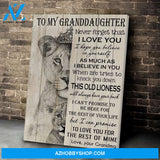 Family Panda To my granddaughter lion poster canvas GST