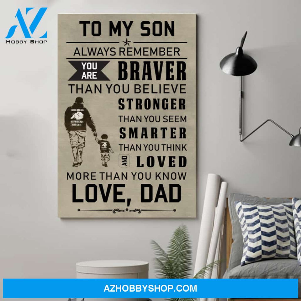 Family Poster - to my son From dad Wall Art