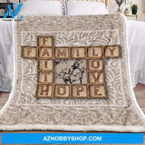 Family Puzzle Faith Love Hope Family Fleece Blanket 