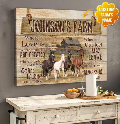 Rustic Horses Canvas And Poster, Canvas Wall Art, Wall Decor Visual Art