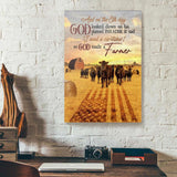 American Flag God Made A Farmer Black Angus Canvas And Poster, Canvas Painting, Wall Decor Visual Art