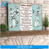 Family Rules Hummingbird Canvas Wall Art