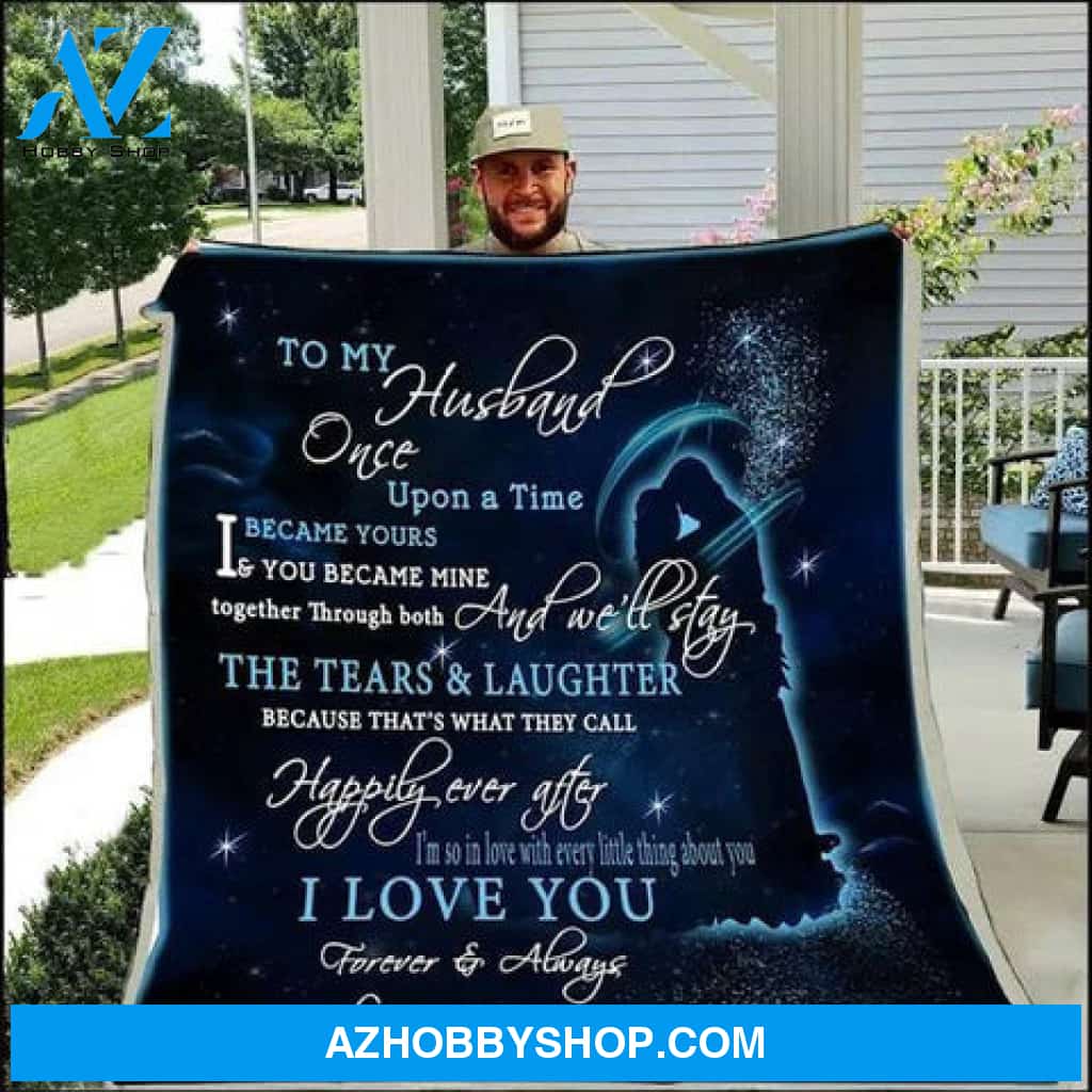 Family To My Husband Once Upon A Time Family Fleece Blanket 