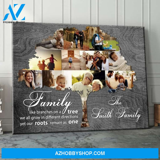Family Tree Art Personalized Photo Gift For 25th Wedding Anniversary Canvas Print
