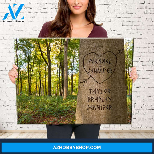 Family Tree Names Color Premium Canvas