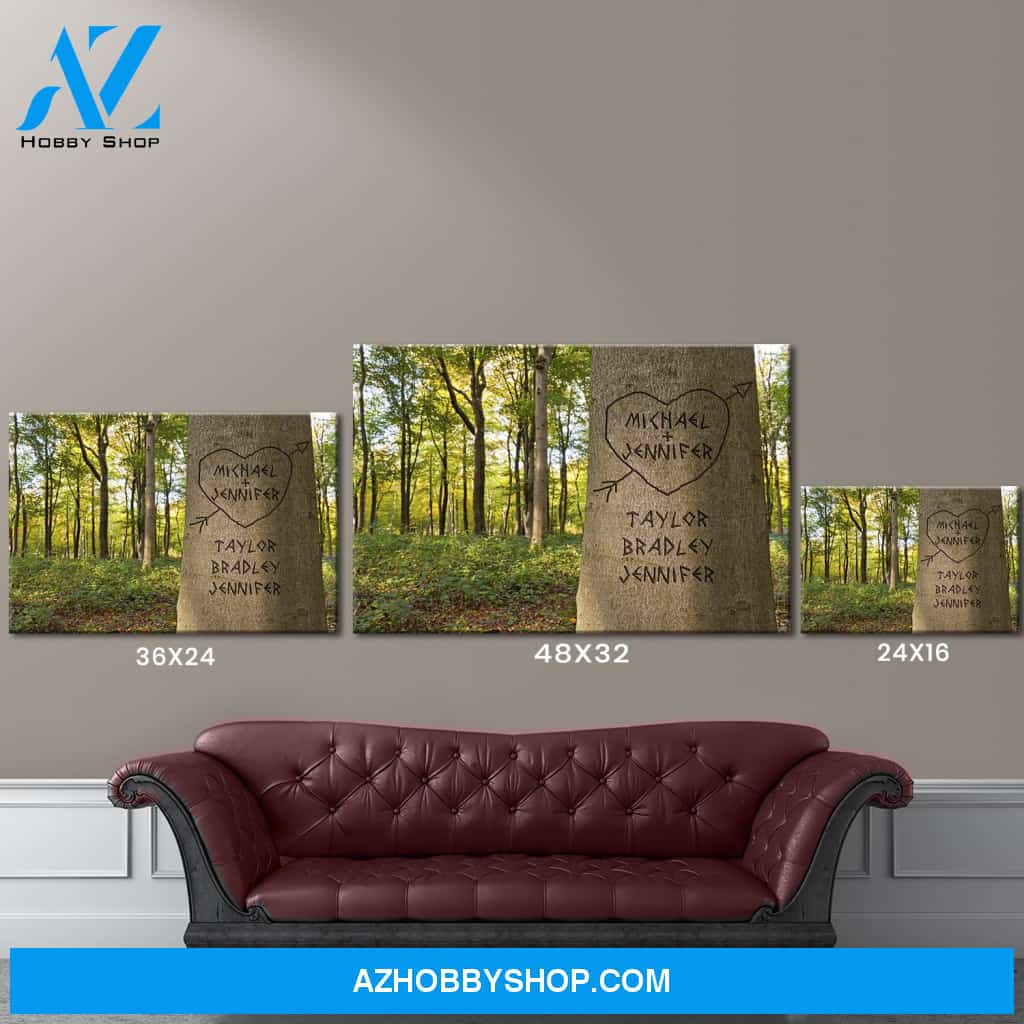 Family Tree Names Color Premium Canvas