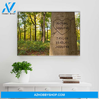 Family Tree Names Color Premium Canvas