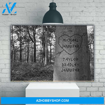 Family Tree Names Premium Canvas
