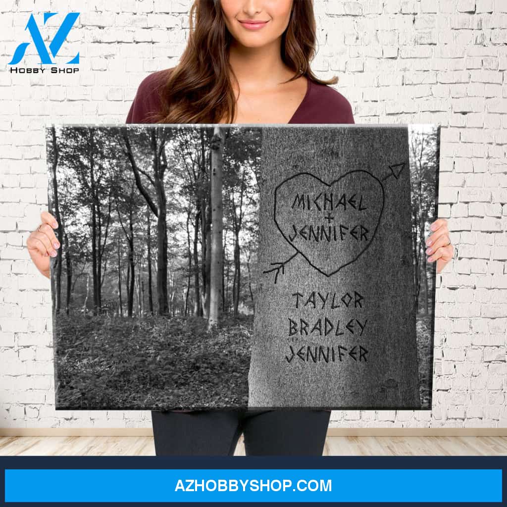 Family Tree Names Premium Canvas