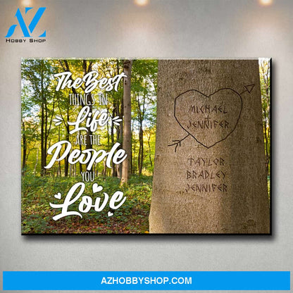 Family Tree Saying 3 Multi-Names Premium Canvas