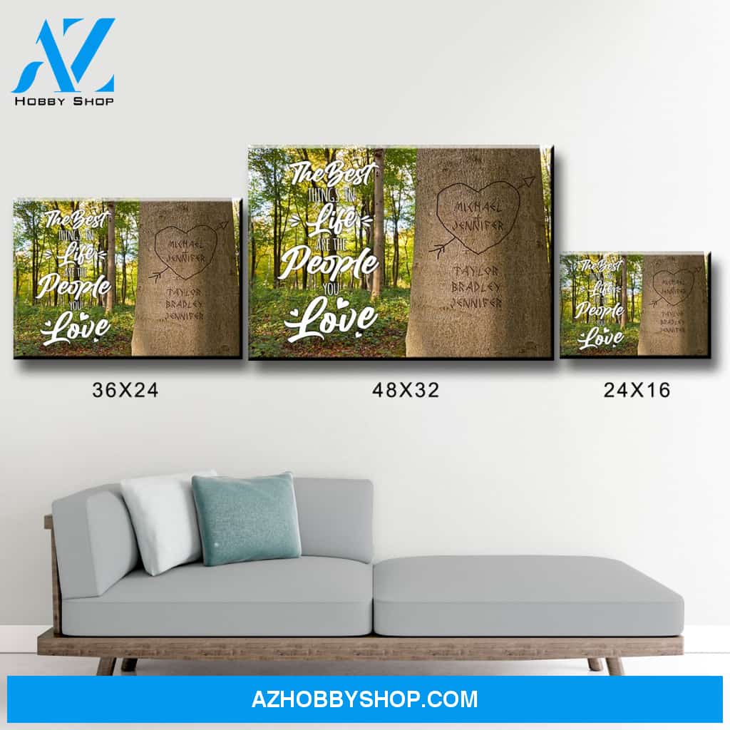 Family Tree Saying 3 Multi-Names Premium Canvas