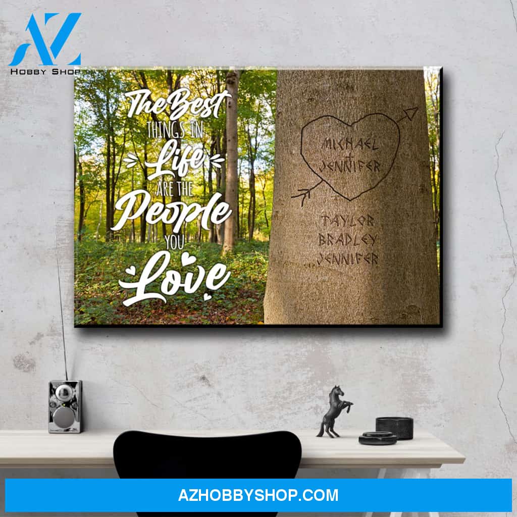 Family Tree Saying 3 Multi-Names Premium Canvas