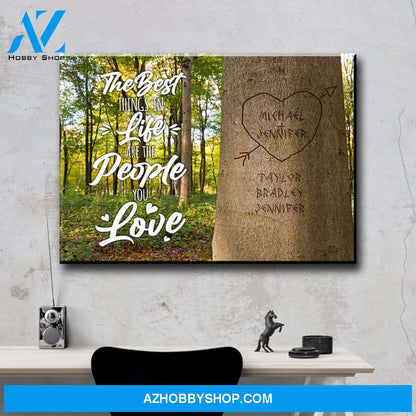 Family Tree Saying 3 Multi-Names Premium Canvas