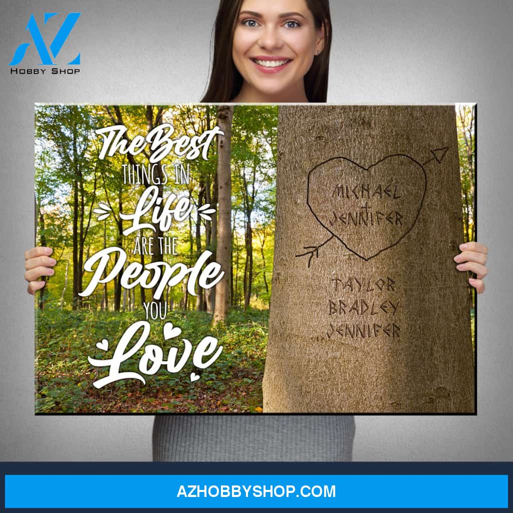 Family Tree Saying 3 Multi-Names Premium Canvas