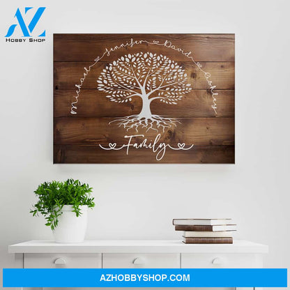 Family Tree Wood-Inspired Premium Canvas