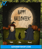 Family With 1 Cat - Halloween Quilt Blanket, Happy Halloween