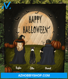 Family With 1 Dog - Halloween Quilt Blanket, Happy Halloween