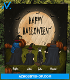 Family With 1 Kid and 1 Dog - Halloween Quilt Blanket, Happy Halloween