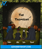 Family With 1 Kid and 1 Dog - Halloween Quilt Blanket