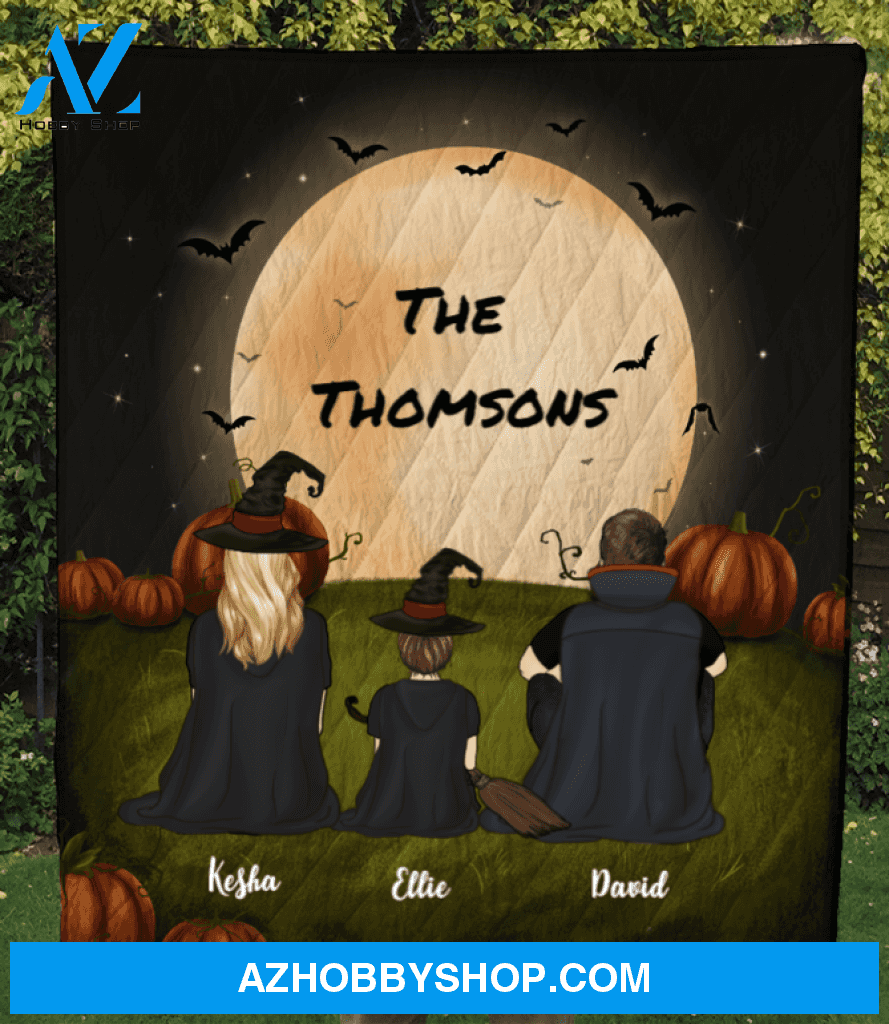 Family With 1 Kid - Halloween Quilt Blanket