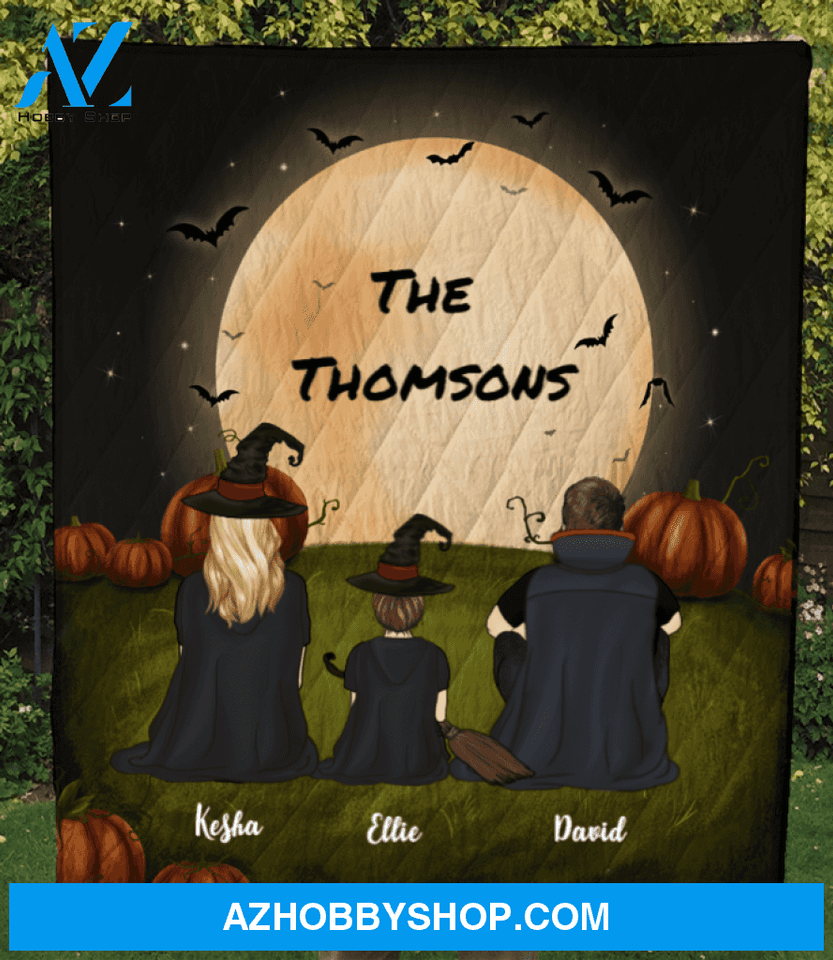 Family With 1 Kid - Halloween Quilt Blanket