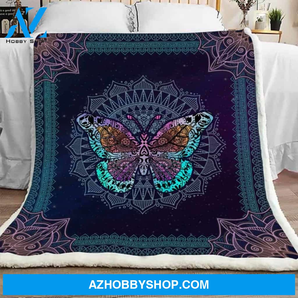 Fantastic Butterflies Mandala Blanket Gift For Butterfly Lovers Birthday Gift Home Decor Bedding Couch Sofa Soft and Comfy Cozy