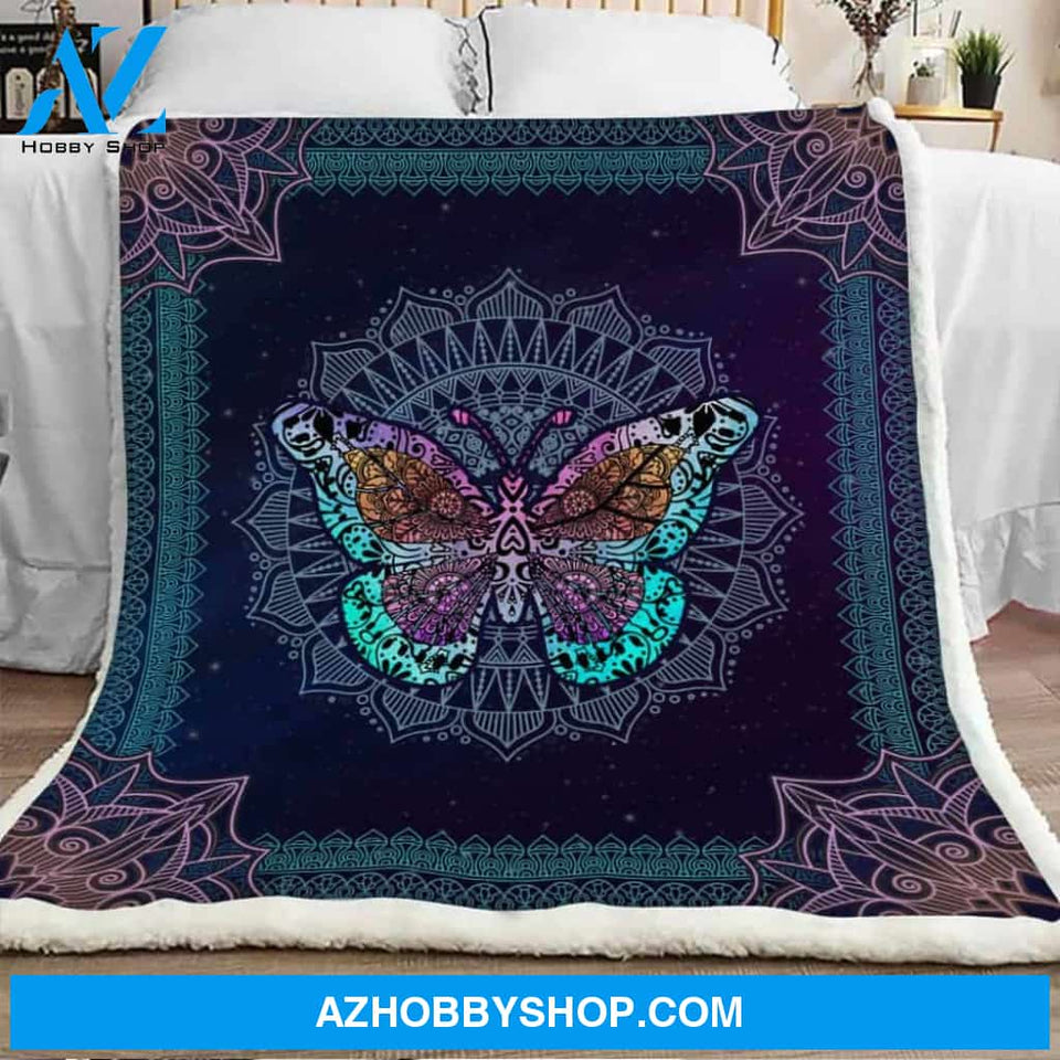 Fantastic Butterflies Mandala Blanket Gift For Butterfly Lovers Birthday Gift Home Decor Bedding Couch Sofa Soft and Comfy Cozy